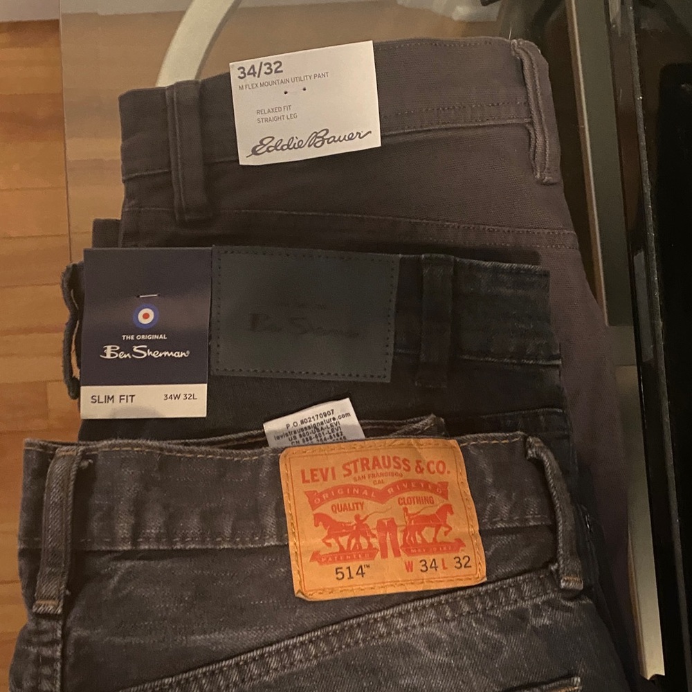Levi Strauss & Co. Men's Slim Straight Jeans - Dark Blue Eddy Bauer Ben Sherman